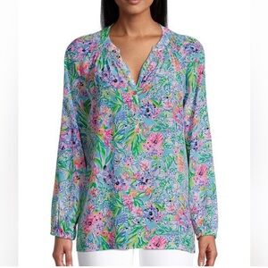 Lilly Pulitzer Like New Elsa 100% Silk Top
